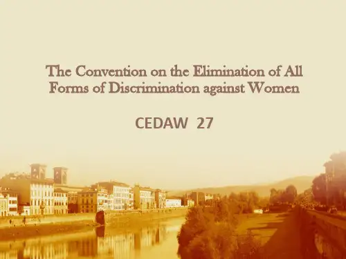 消歧公约 The Convention on the Elimination of All Forms of Discrimination against Women