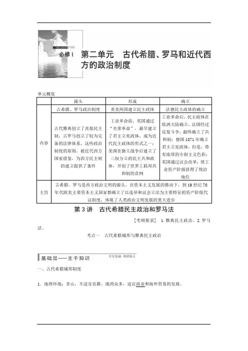 古代西方的政治制度