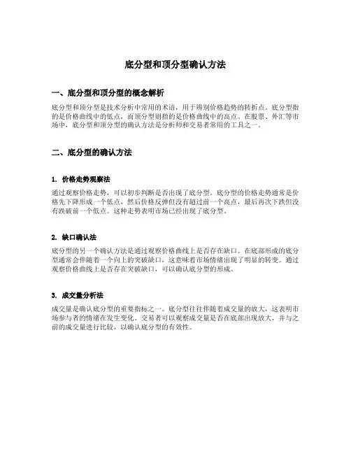底分型和顶分型确认方法
