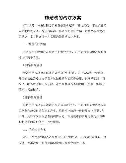 肺结核的治疗方案