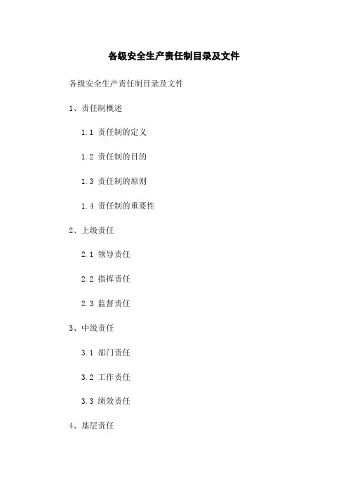 各级安全生产责任制目录及文件