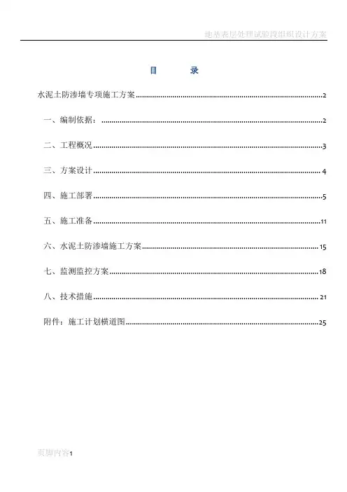 水泥土防渗墙专项施工方案