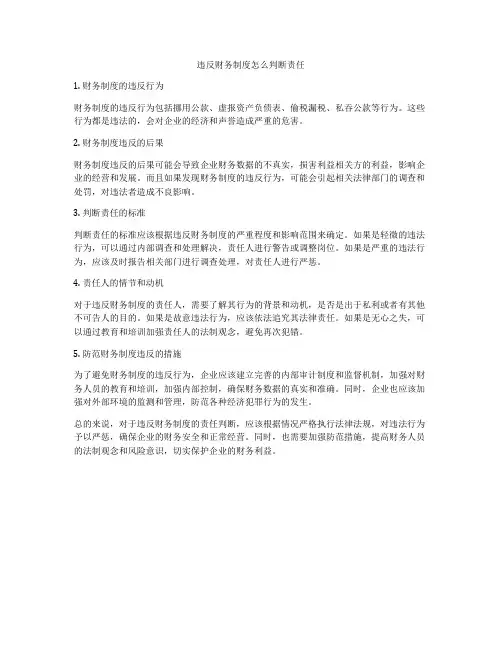 违反财务制度怎么判断责任