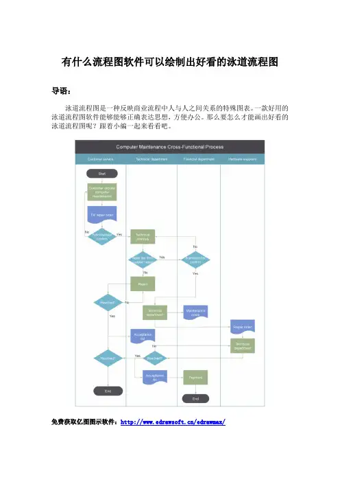 有什么流程图软件可以绘制出好看的泳道流程图
