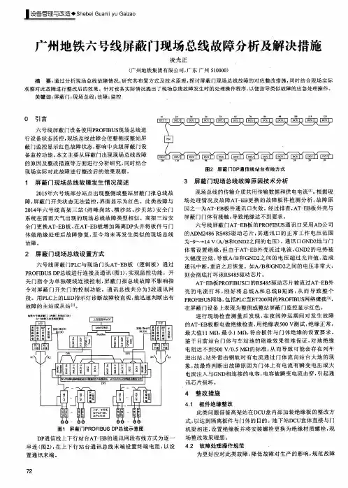 广州地铁六号线屏蔽门现场总线故障分析及解决措施