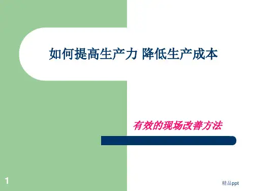 如何降低生产成本ppt课件
