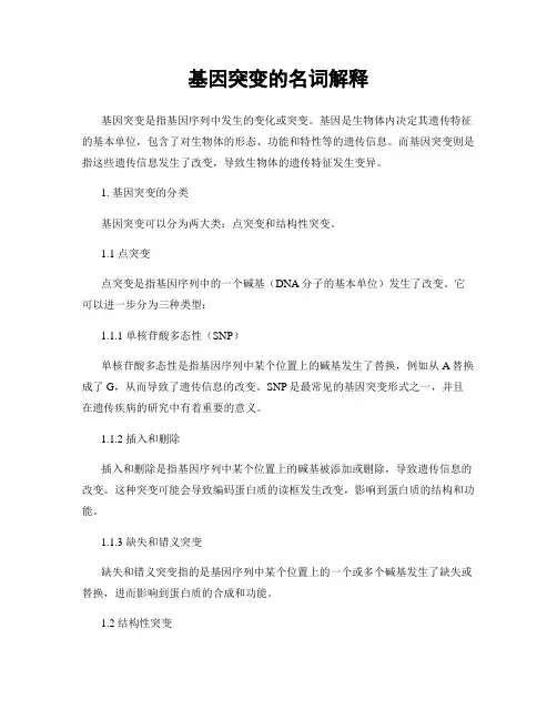 基因突变的名词解释