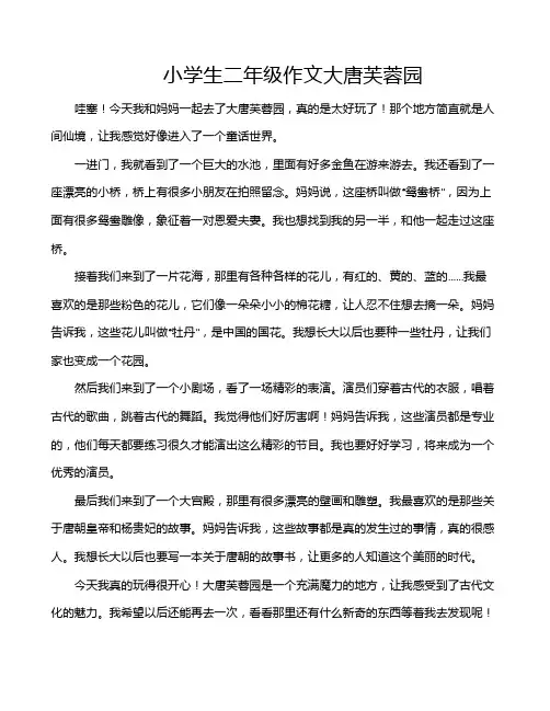 小学生二年级作文大唐芙蓉园