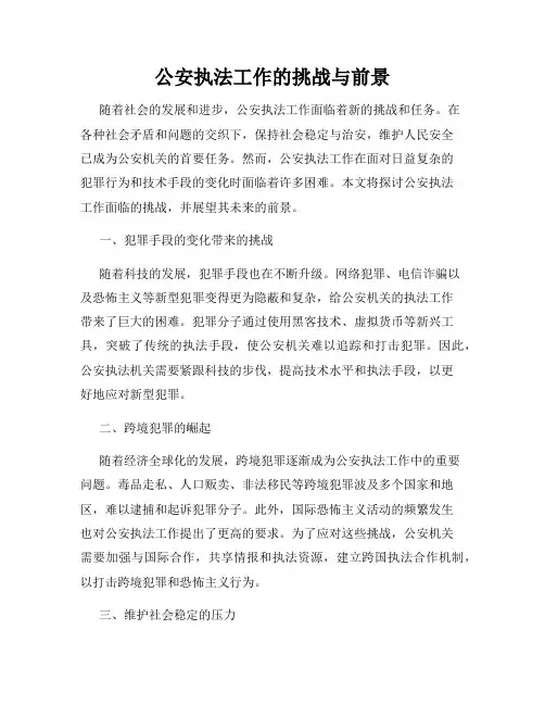 公安执法工作的挑战与前景