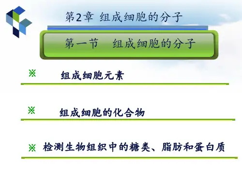 【课件】人教版生物必修一2.1组成细胞的分子
