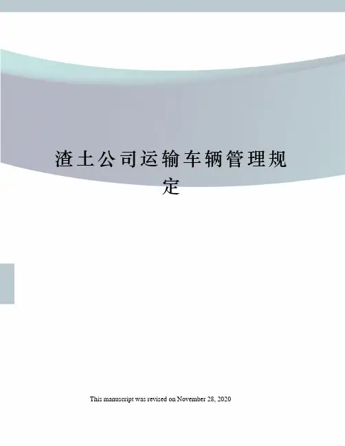 渣土公司运输车辆管理规定