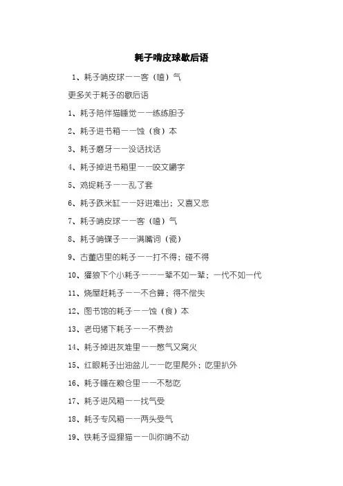 耗子啃皮球歇后语