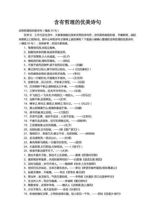含有哲理的优美诗句（精选55句）