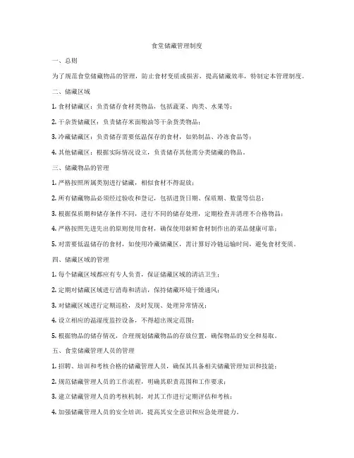 食堂储藏管理制度