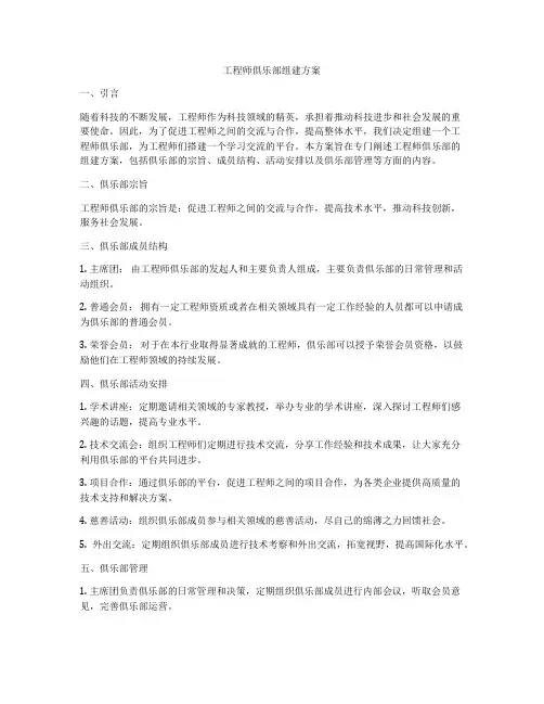 工程师俱乐部组建方案