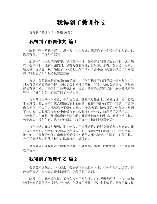 我得到了教训作文