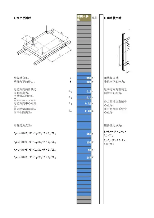 直线导轨相关计算