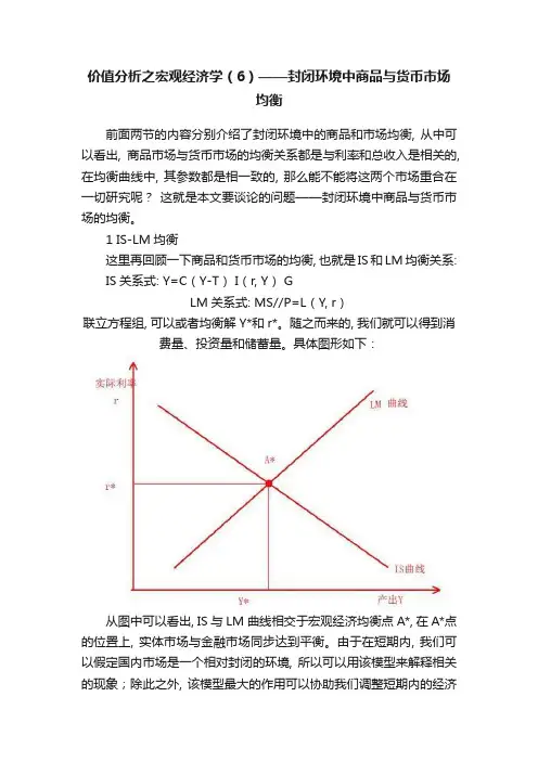 价值分析之宏观经济学(6)——封闭环境中商品与货币市场均衡