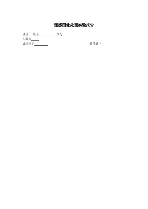 遥感制图实习报告