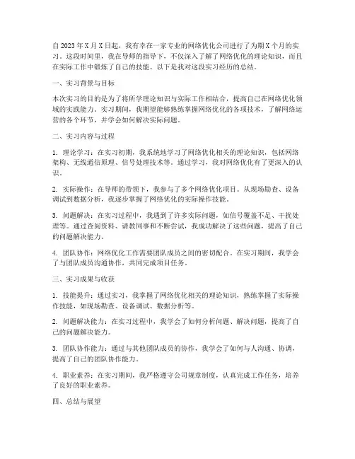 网优总结范文