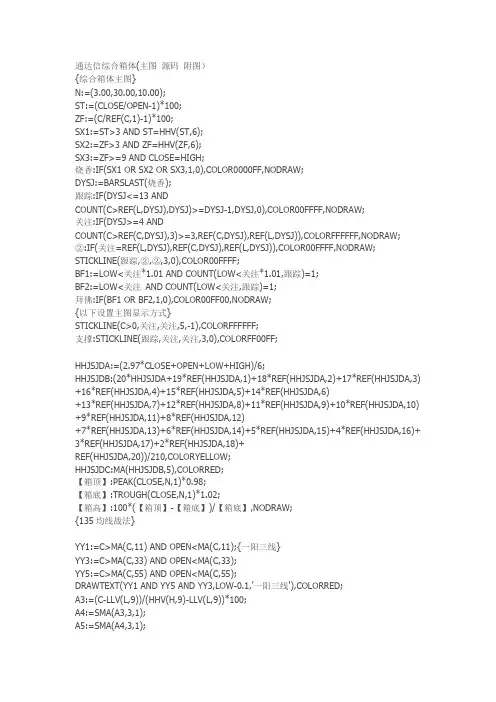 通达信综合箱体(主图 源码 附图)