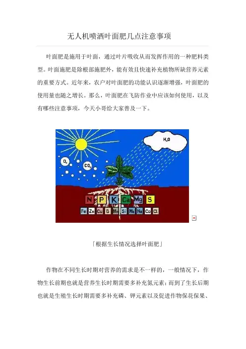 无人机植保技术2 无人机喷洒叶面肥几点注意事项