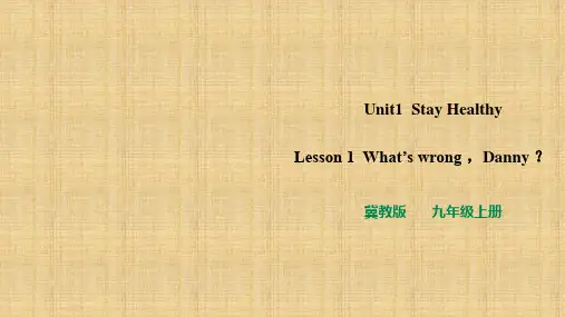 冀教版九年级英语 Unit1 Stay healthy 第一课时(课件)