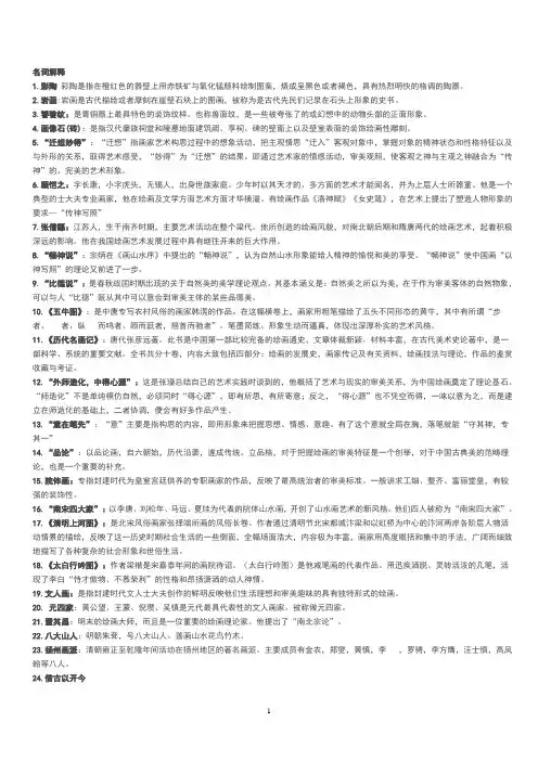 中国美术史复习资料-超全