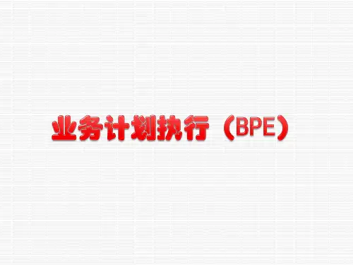 基础管理之业务计划执行(BPE)培训