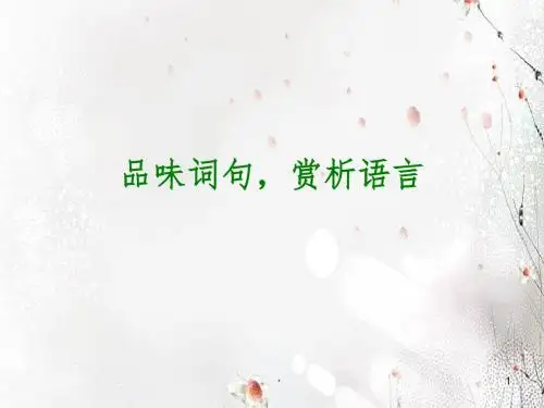 中考语文复习PPT课件17：品味词句,赏析语言
