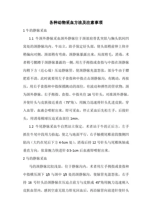 (完整版)各动物采血方法