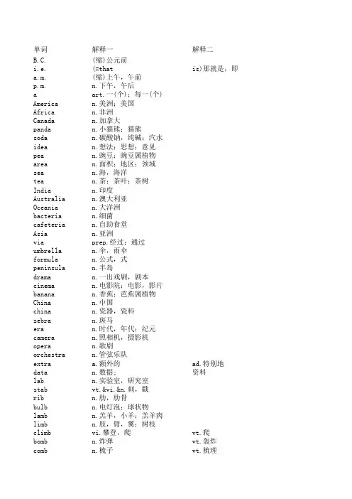 四级单词excel