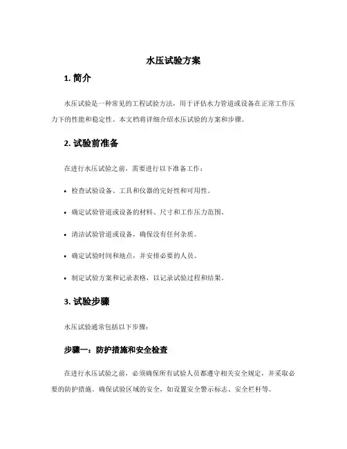水压试验方案