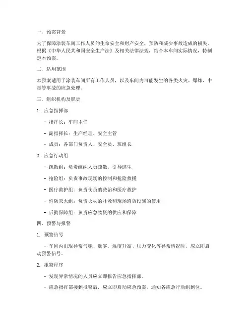 涂装车间安全逃生预案
