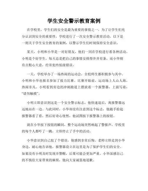 学生安全警示教育案例