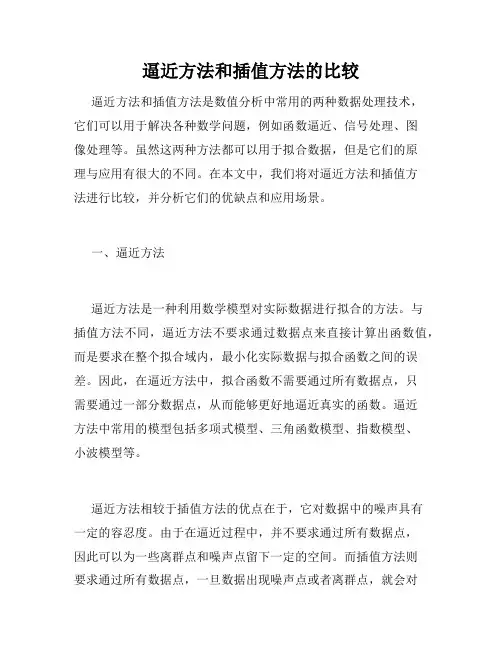 逼近方法和插值方法的比较