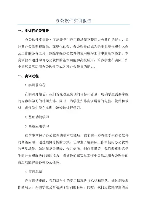 办公软件实训报告