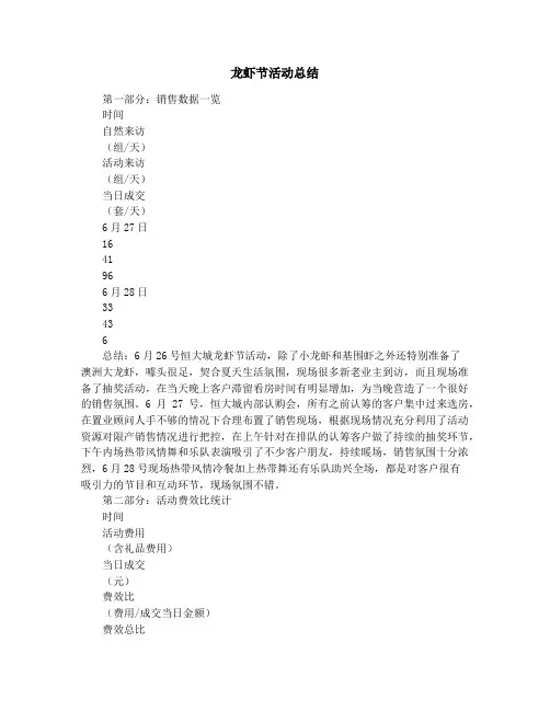 龙虾节活动总结
