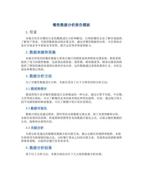 餐饮数据分析报告模板