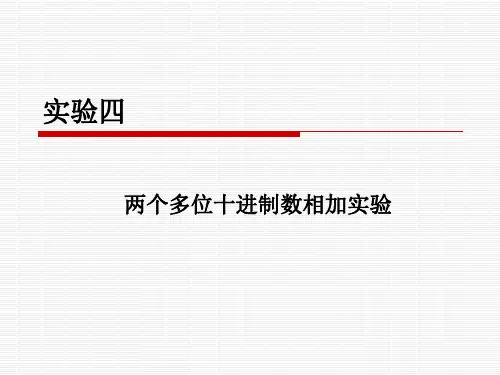 04两个多位十进制数相加实验