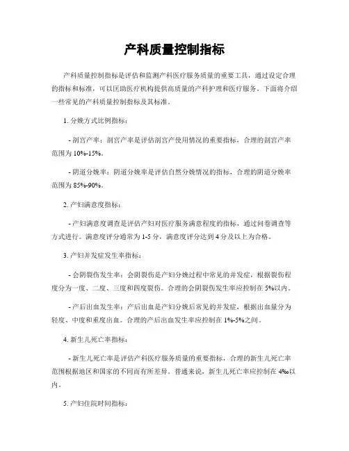 产科质量控制指标