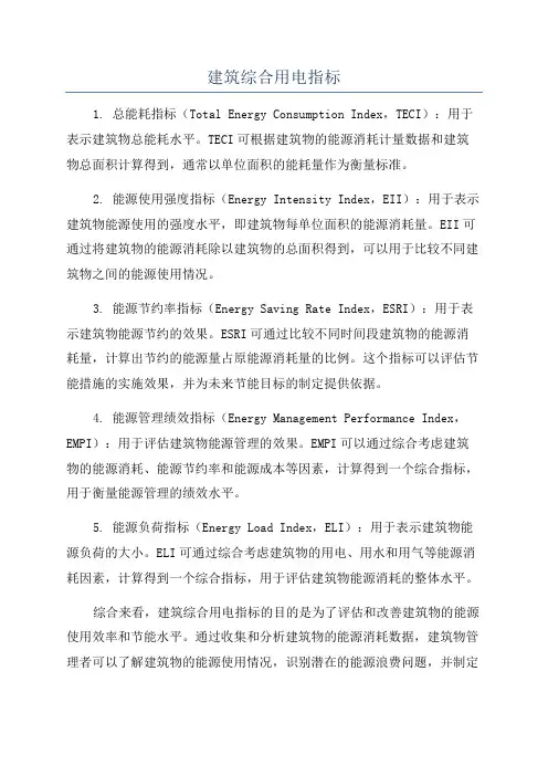 建筑综合用电指标