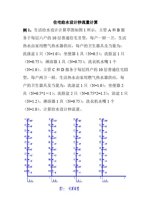 给水设计秒流量计算举例1