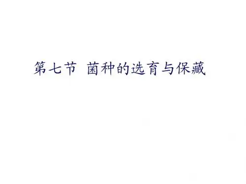 菌种选育与保藏
