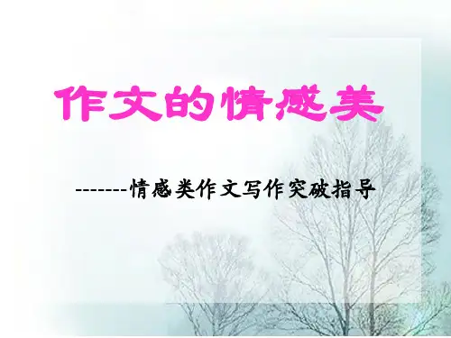 初中作文的情感美——情感类作文写作突破指导优秀课件