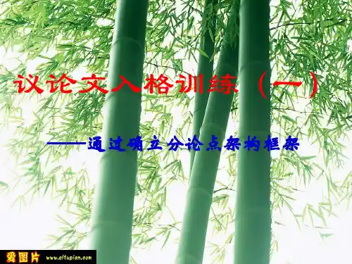 高中作文_议论文入格训练