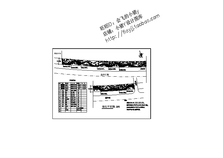 某城市道路绿化平面设计CAD详图