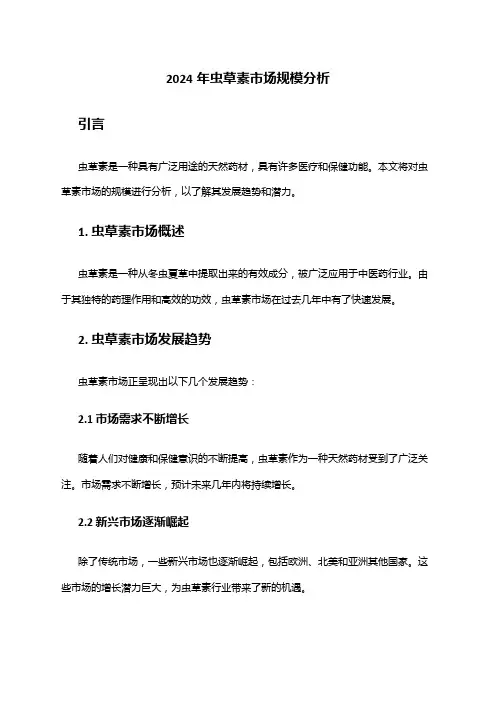 2024年虫草素市场规模分析