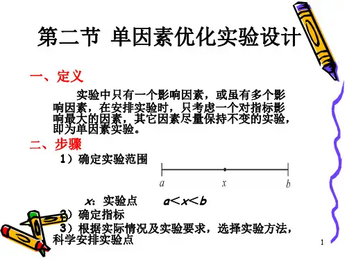 单因素优化实验设计(参考课件)