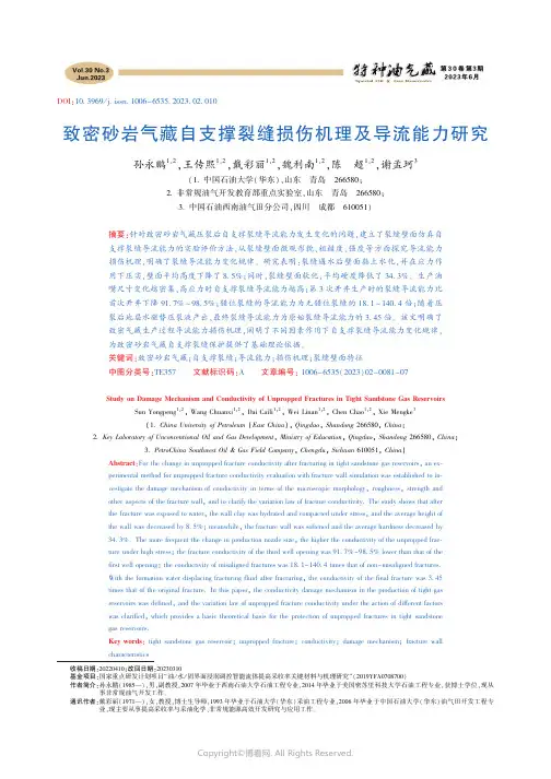 致密砂岩气藏自支撑裂缝损伤机理及导流能力研究